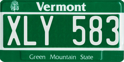 VT license plate XLY583