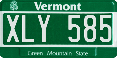 VT license plate XLY585