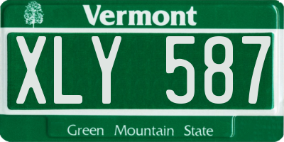 VT license plate XLY587