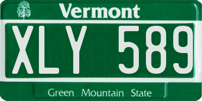 VT license plate XLY589