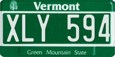 VT license plate XLY594