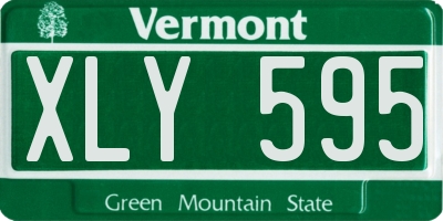 VT license plate XLY595
