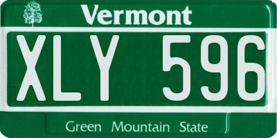 VT license plate XLY596