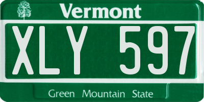 VT license plate XLY597