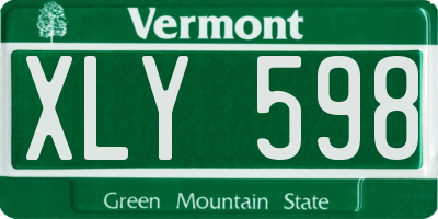 VT license plate XLY598