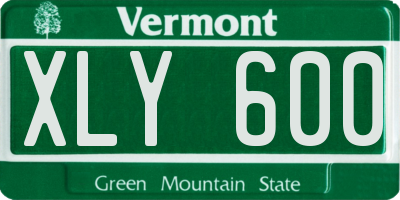 VT license plate XLY600