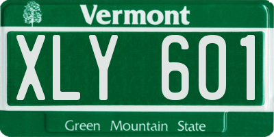 VT license plate XLY601