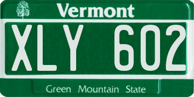 VT license plate XLY602