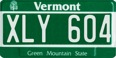 VT license plate XLY604