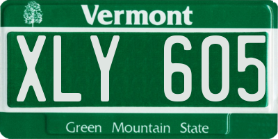 VT license plate XLY605