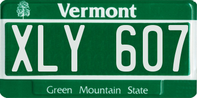 VT license plate XLY607