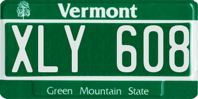 VT license plate XLY608