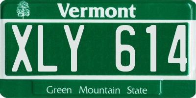VT license plate XLY614
