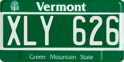 VT license plate XLY626