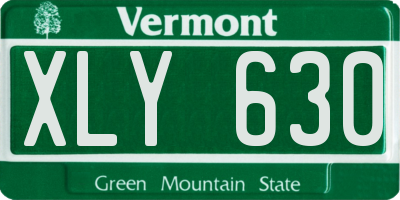 VT license plate XLY630