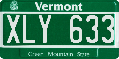 VT license plate XLY633