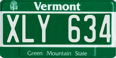 VT license plate XLY634