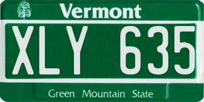 VT license plate XLY635