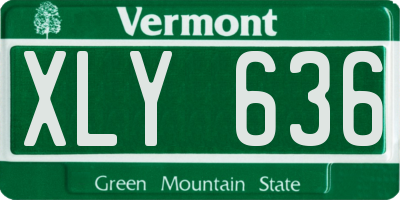 VT license plate XLY636