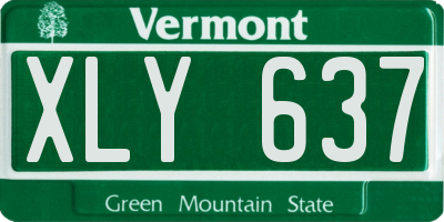 VT license plate XLY637