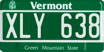 VT license plate XLY638