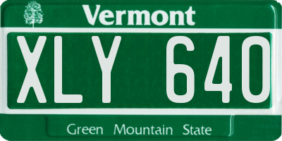 VT license plate XLY640