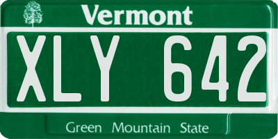 VT license plate XLY642