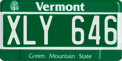 VT license plate XLY646