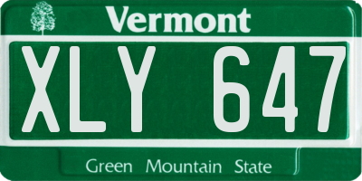 VT license plate XLY647