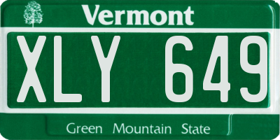 VT license plate XLY649