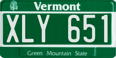 VT license plate XLY651