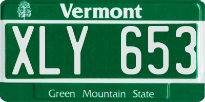 VT license plate XLY653