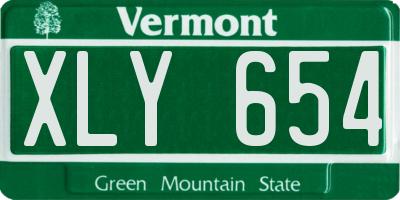 VT license plate XLY654