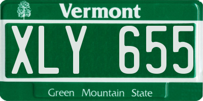 VT license plate XLY655