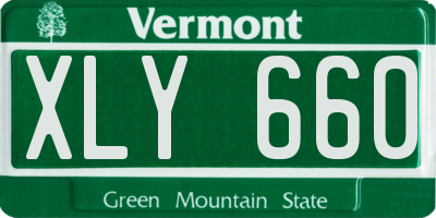 VT license plate XLY660