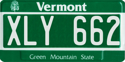 VT license plate XLY662