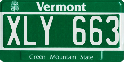 VT license plate XLY663