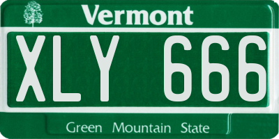 VT license plate XLY666