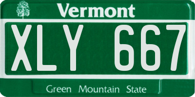 VT license plate XLY667