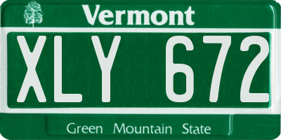 VT license plate XLY672