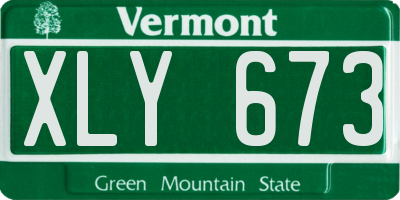 VT license plate XLY673