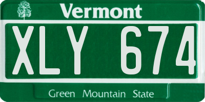 VT license plate XLY674