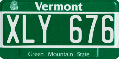 VT license plate XLY676