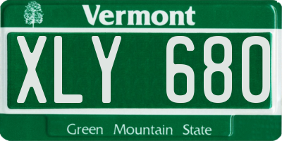 VT license plate XLY680