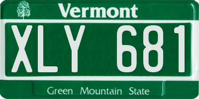 VT license plate XLY681