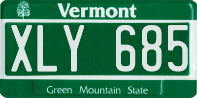 VT license plate XLY685