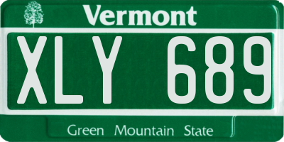 VT license plate XLY689