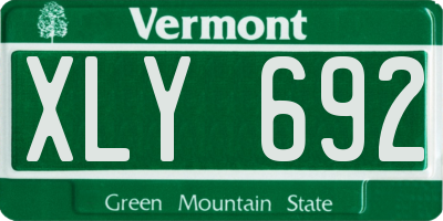 VT license plate XLY692