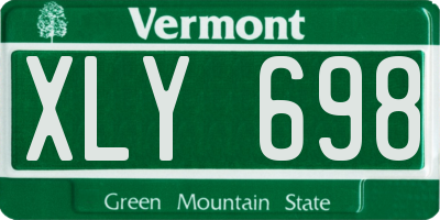 VT license plate XLY698