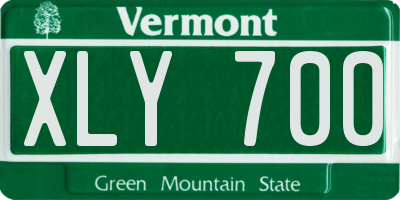 VT license plate XLY700